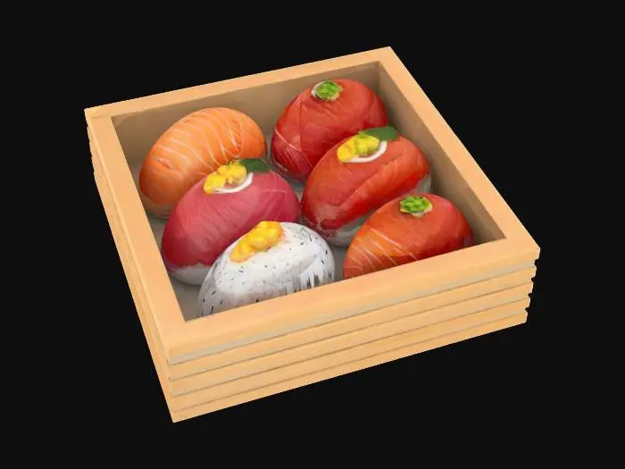 3D model for [Japan] Bento Sushi Box, #AroundTheWorld#