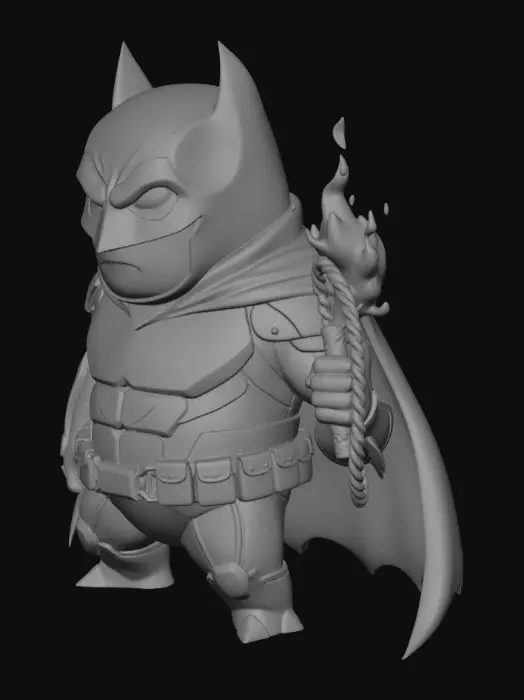 3D model for Chibi Batman with Flaming Lasso