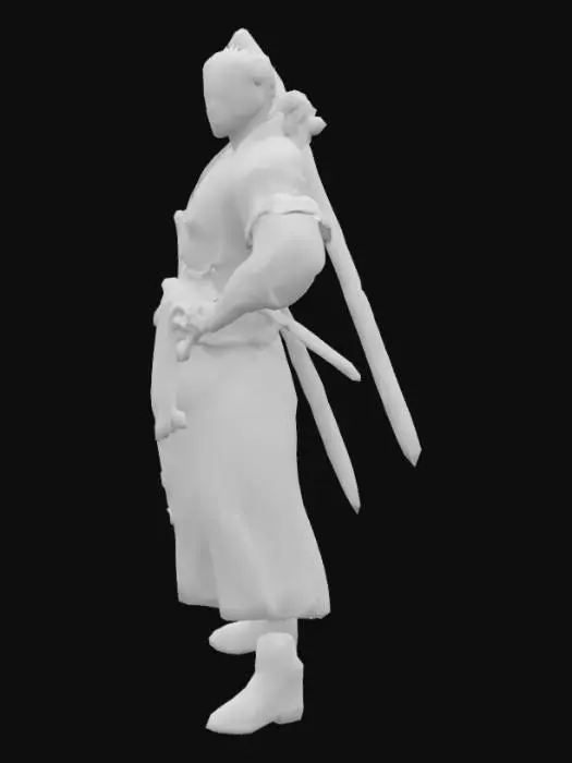 3D model for Anime Swordsman Character Design