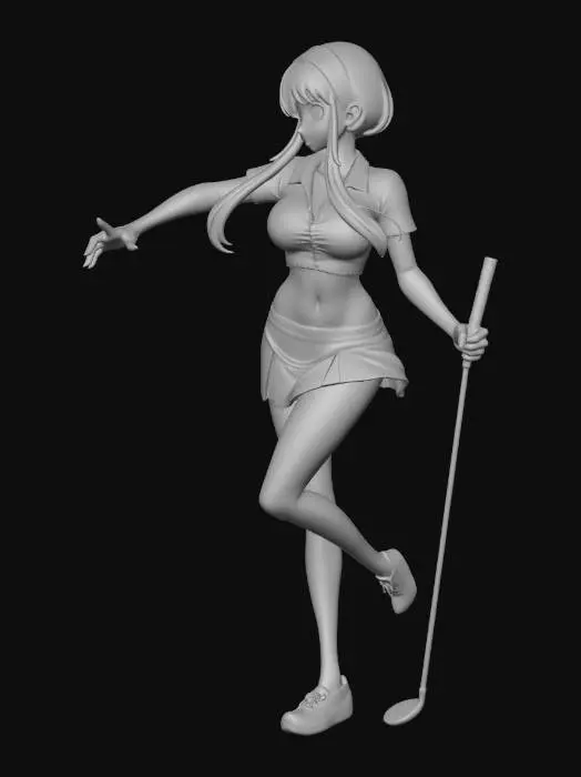 3D model for Golf Enthusiast Anime Girl
