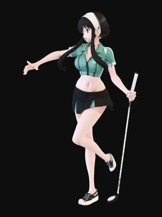 3D model for Golf Enthusiast Anime Girl