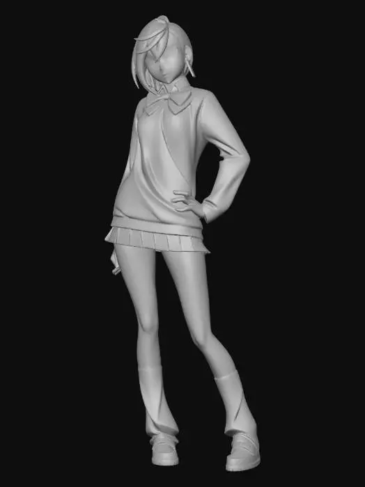 3D model for Pink Sweater Schoolgirl
