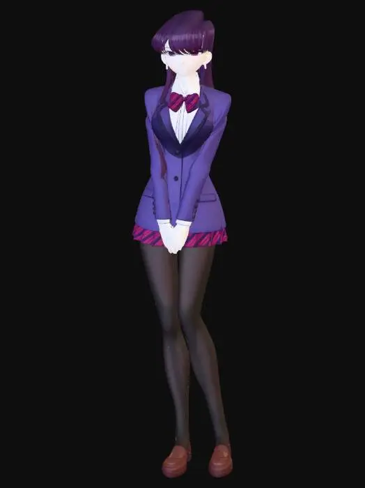 3D model for Shy Schoolgirl in Uniform