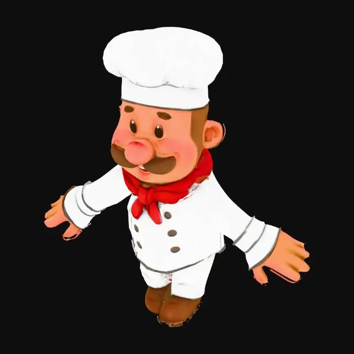 3D model for T Pose cartoon chef
