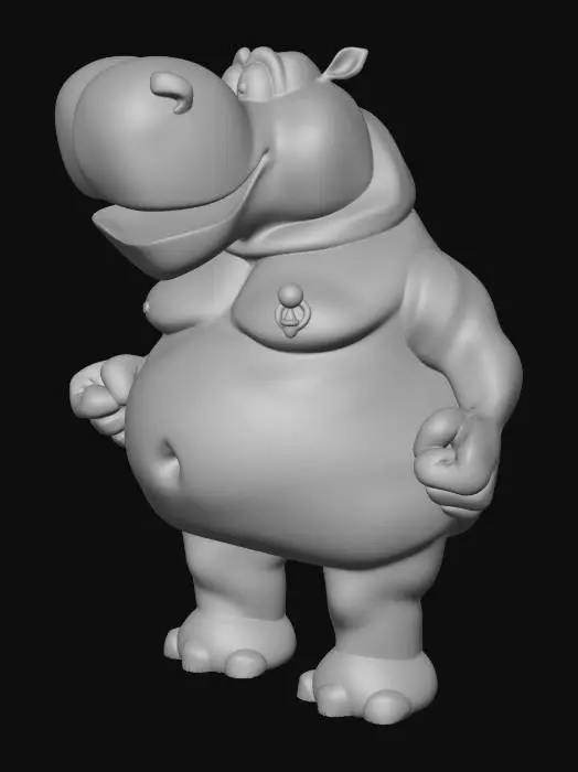 3D model for Blue Hippo Character