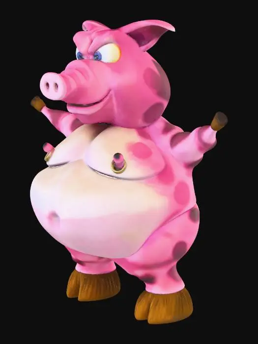 3D model for Cheerful Pink Pig