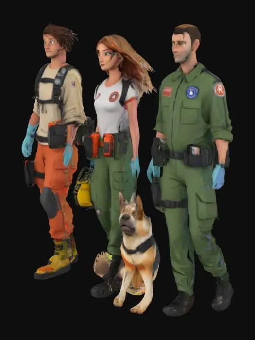 3D model for Rescue Team Illustrations