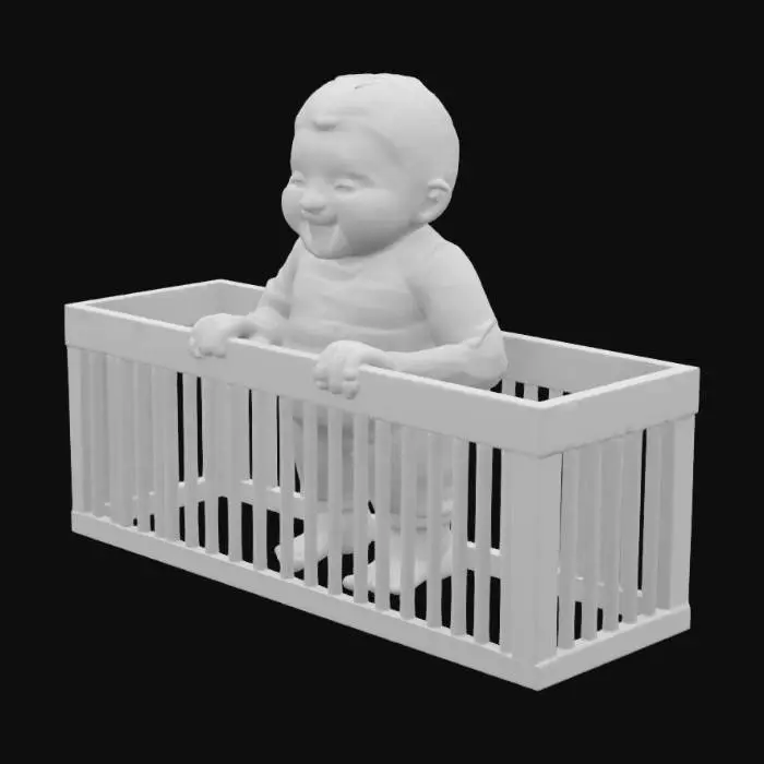 3D model for Playful Baby in Stripes