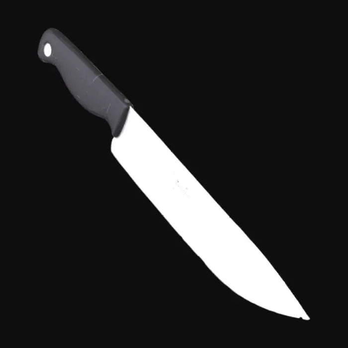 3D model for ein brotmesser mit einer geriffelten klinge und einem ergonomischen griff, klinge geriffelt wie bei einem brotmesser