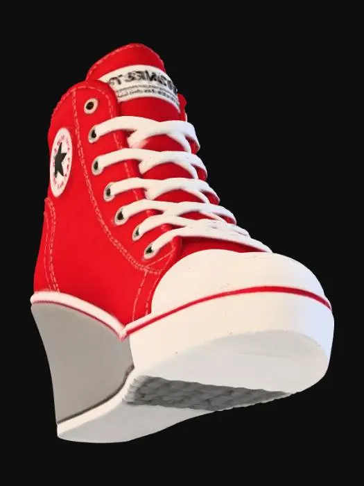 3D model for Red Wedge Sneaker