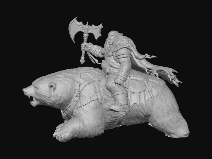 3D model for Orc and Polar Beast in the Northern Lights