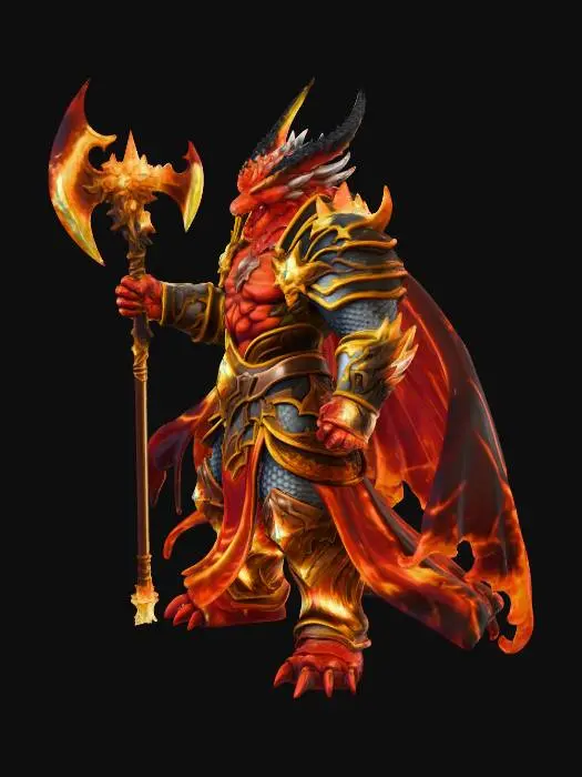 3D model for Fiere might of the Dragonborn god