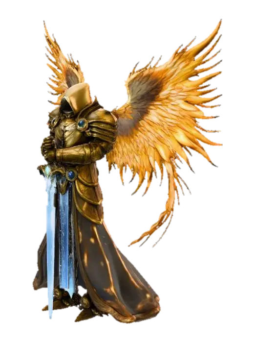 tyrael diablo 3D model, vytvořený pomocí AI