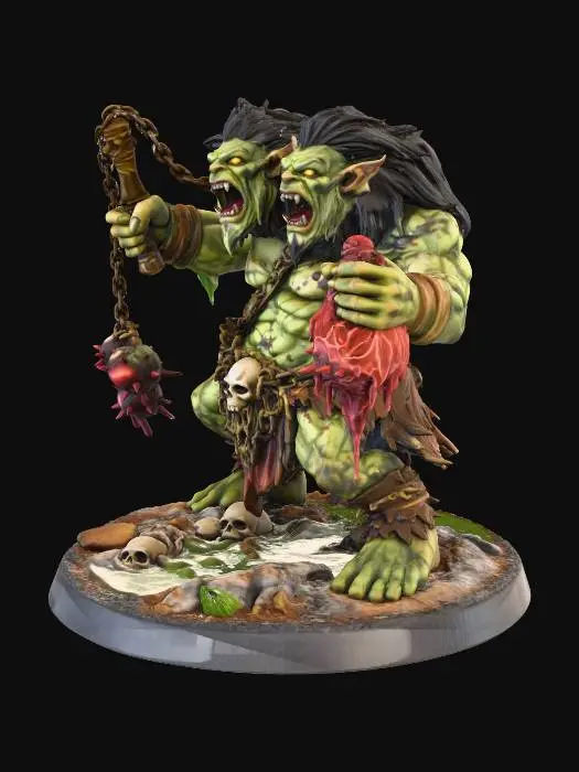 3D model for Two-Headed Ogre Warrior