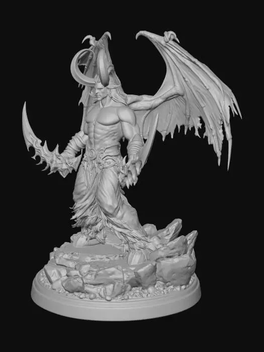 3D model for Demonic Warrior Statue