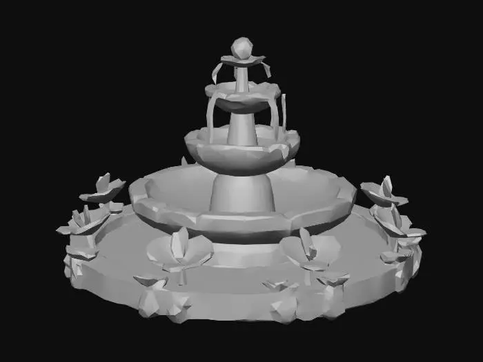 3D model for фонтан лоу поли роблокс стиль фэнтези рпг для города лимит 20000