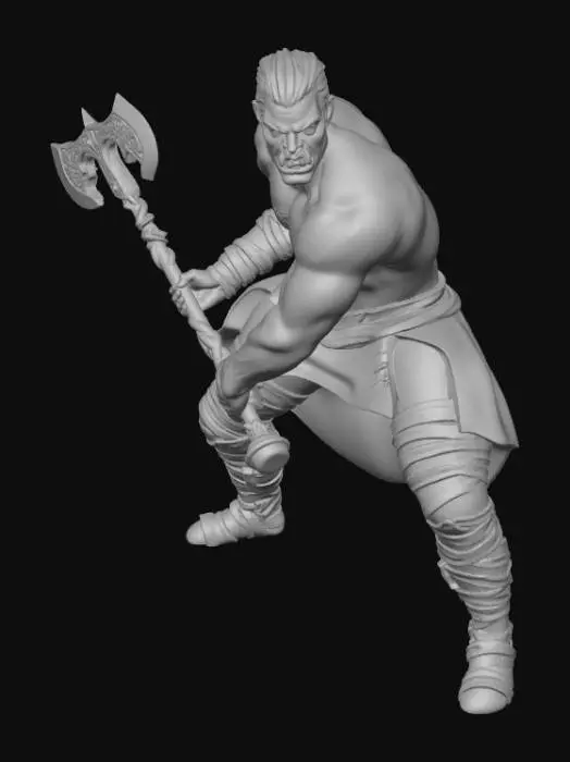 3D model for Orc Berserker with War Axe
