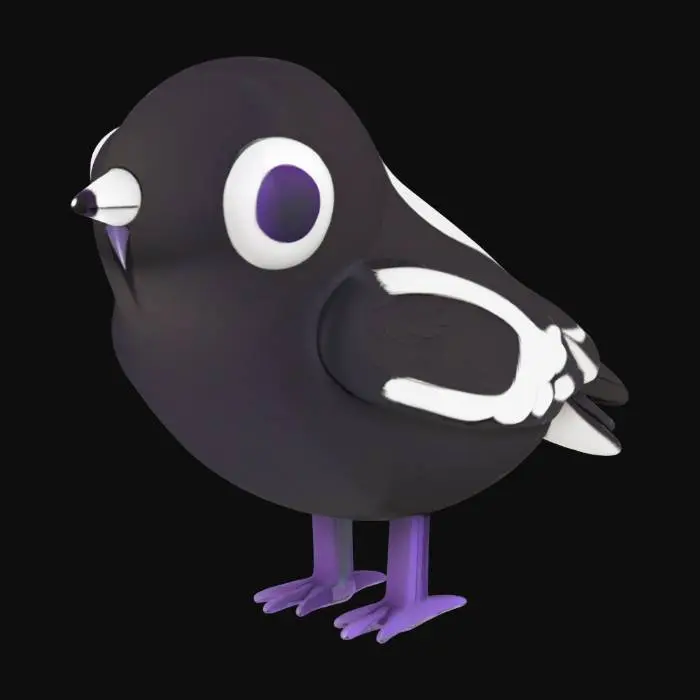 3D model for Aussie the Magpie