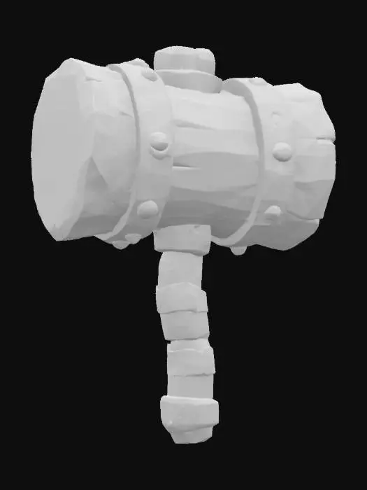 3D model for Wooden Battle Hammer