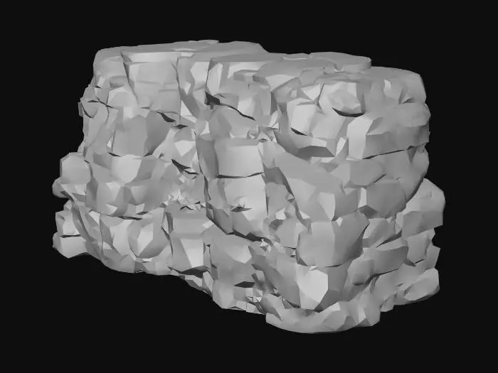 3D model for Stone Facade with Greenery