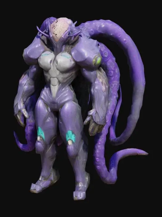3D model for Cybernetic Cephalopod Warrior