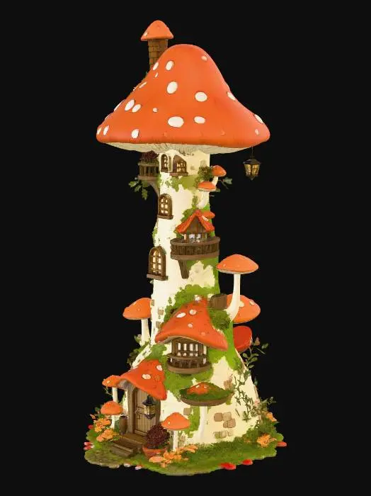 3D model for Mushroom Tower Cottage
