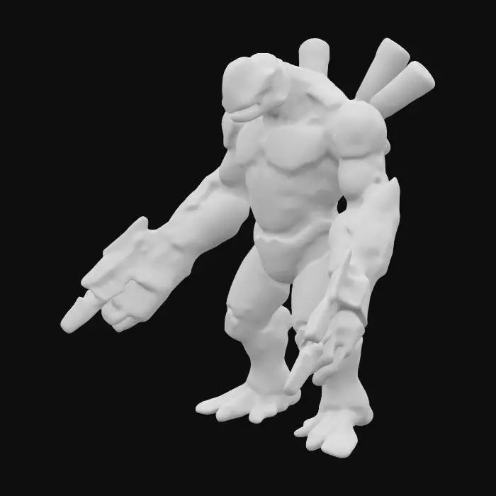 3D model for Reptilian Cyborg Warrior