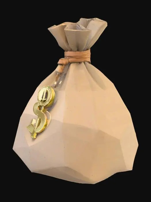 3D model for low poly moneybag