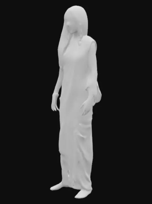 3D model for a scary indian lady for horror game which blood on her face and the women should be young and scary or face which is posssesed by demon and make her wear a saree
