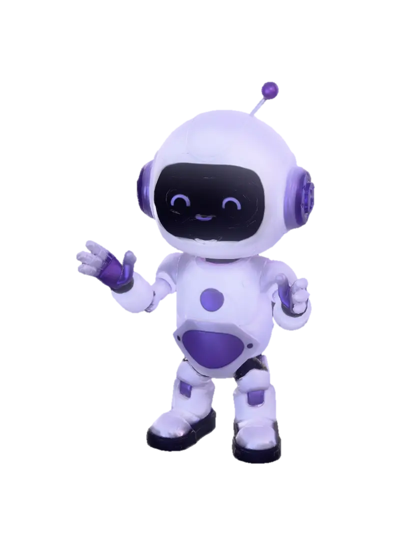 Main Prompt (Recommended) Prompt: A cute futuristic 3D AI robot mascot for an… - Education 3D model, vytvořený pomocí AI
