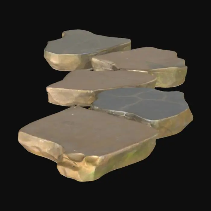 3D model for set of small stepping stones 