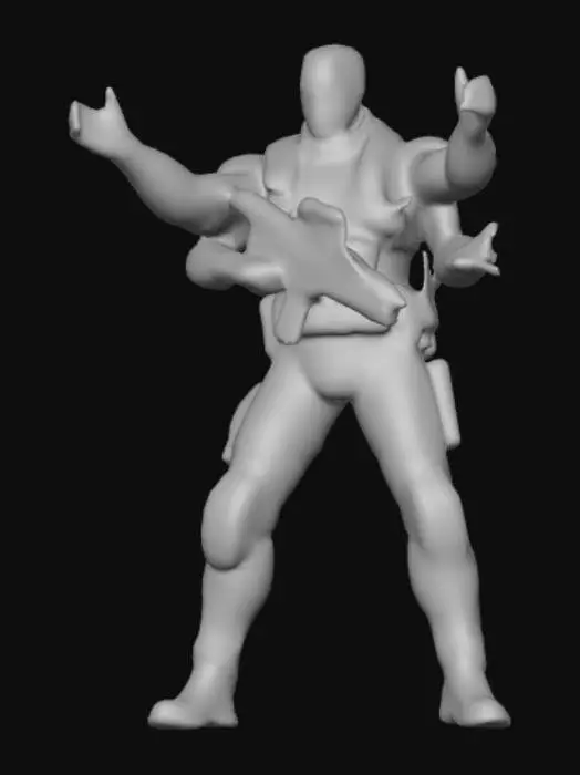 3D model for Muscular system model with skull Video game characters Super scifi soldier from soviet metal gear solid mecha men  skull