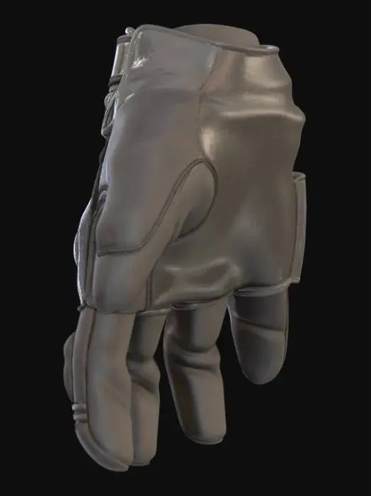 3D model for Black Leather Motorcycle Glove with Knuckle Armor