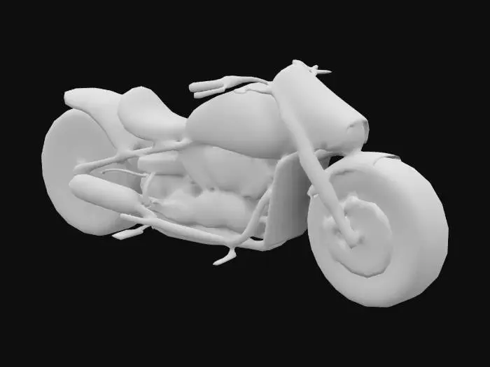 3D model for bike with sidecar, black, with cromed bumpers, cyberpunk, realistic