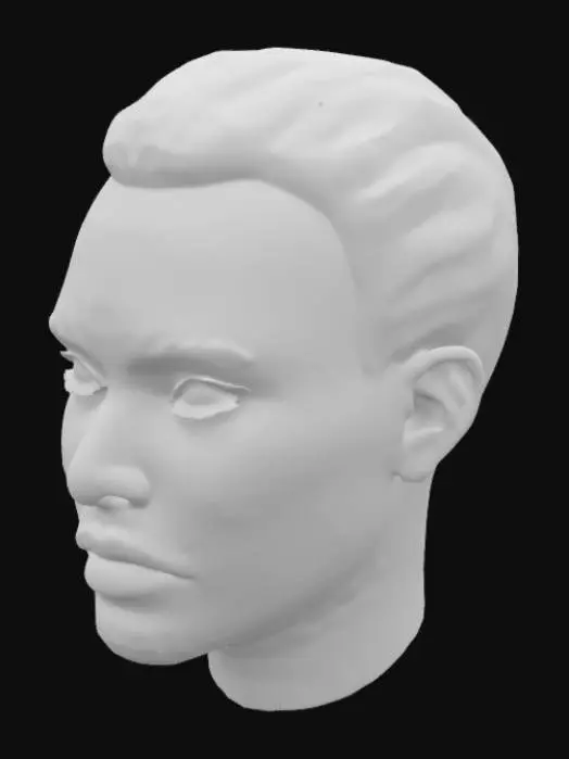 3D model for Illustrated Portrait Against Blue Sky