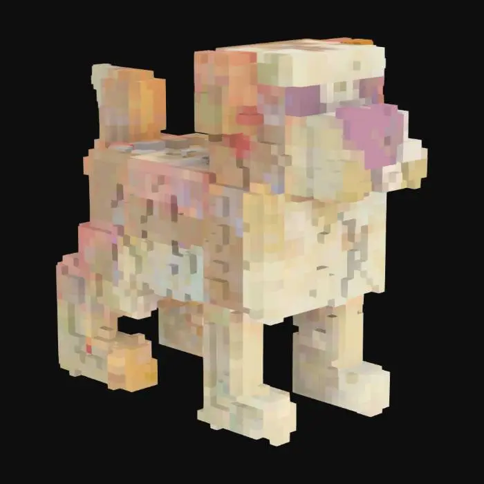 3D model for Un perro con manchas marrones