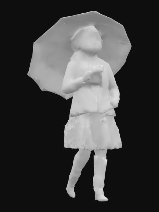 3D model for Allicia Botti wears a dark brown leather jacket, a floral print skirt and a pair of tall black knee-high leather boots in high heels.