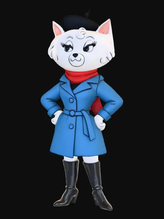 3D model for Goldie The French Stylish Cat Detective