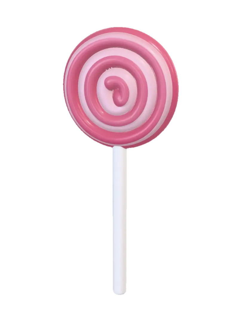 โมเดล 3D ของ Pink Swirl Lollipop - Stick สร้างโดย AI