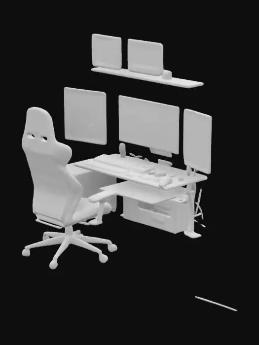 3D model for 日本人のアニメオタクの部屋
ゲーミングPCなどがある
アニメのポスターが壁に飾らてていたり、アニメのフィギュアがたくさんある
