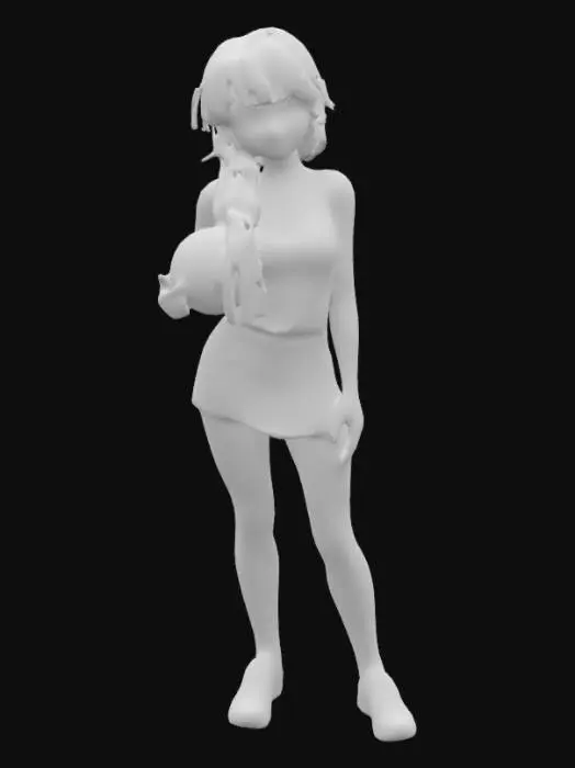 3D model for criar uma personagem mulher 18 anos jogadora de voley com uniforme de volei estilo manga  em posição t para um jogo na unity 3d