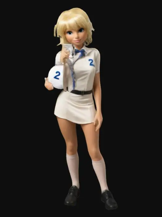3D model for criar uma personagem mulher 18 anos jogadora de voley com uniforme de volei estilo manga  em posição t para um jogo na unity 3d