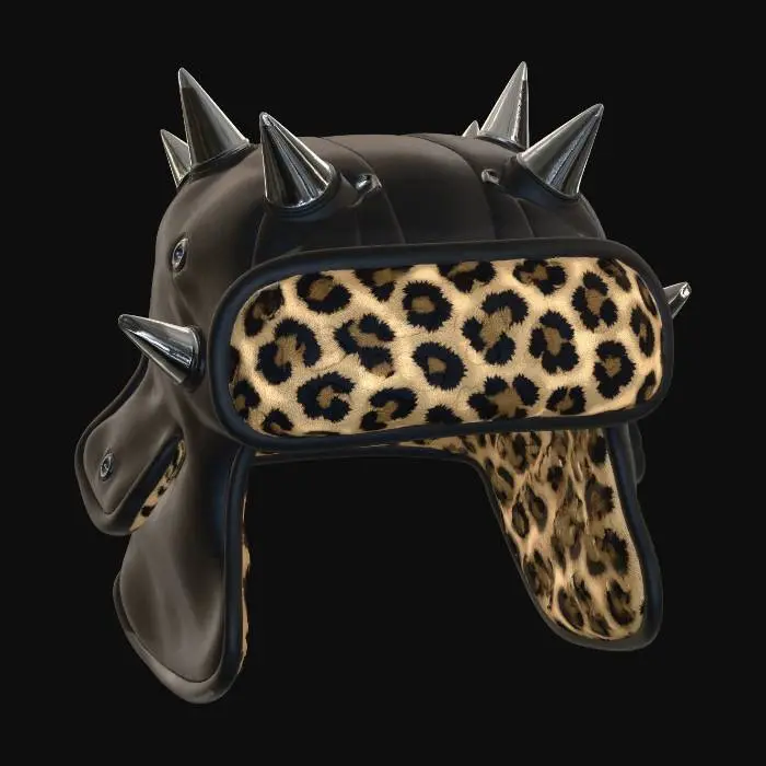 3D model for Leopard-Spiked Horse Helmet