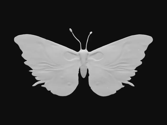 3D model for A 10-meter Luna Moth Atlas moth hybrid, made of intricate ornately crafted ice. #ChristmasAdventure#
