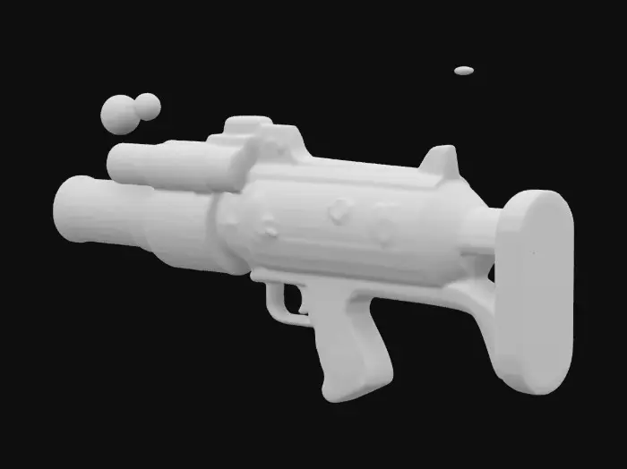 3D model for Low-poly perfection, cartoon masterpiece, a little-kids stylized advanced bubble-gun. Chronos-forge style. #ChronoForgeWeapon#