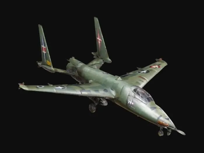 3D model for Medium-poly perfection, life-size. Pixar style, Chrono-forge masterpiece of a 1940s Horten Ho 229 bomber. #ChronoForgeWeapon#