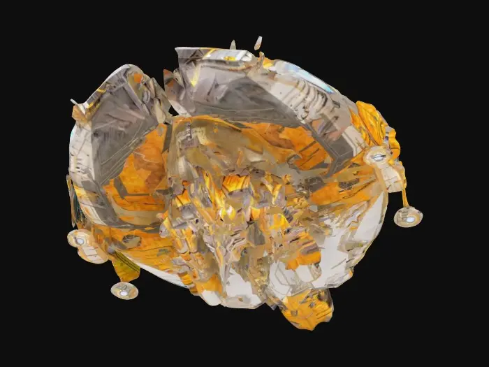 3D model for “District 9” Mothership Design 770. 8k details. Alien metal panels, organic alian colors.