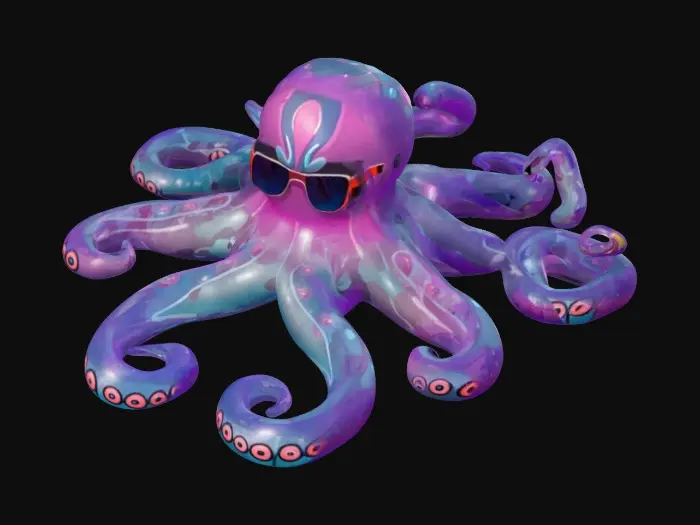 3D model for A vastly superior large pool-toy, a stlized totally unique pool-float. Made of high quality material, 8k textures. Medium-poly model,  RGB LED lights.