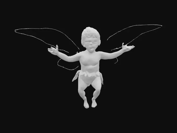 3D model for A 1-meter figure of an airborne cute boy little twinkling glitter male fairy burning in the sun rays. 8K textures. NVIDIA. #fairy#