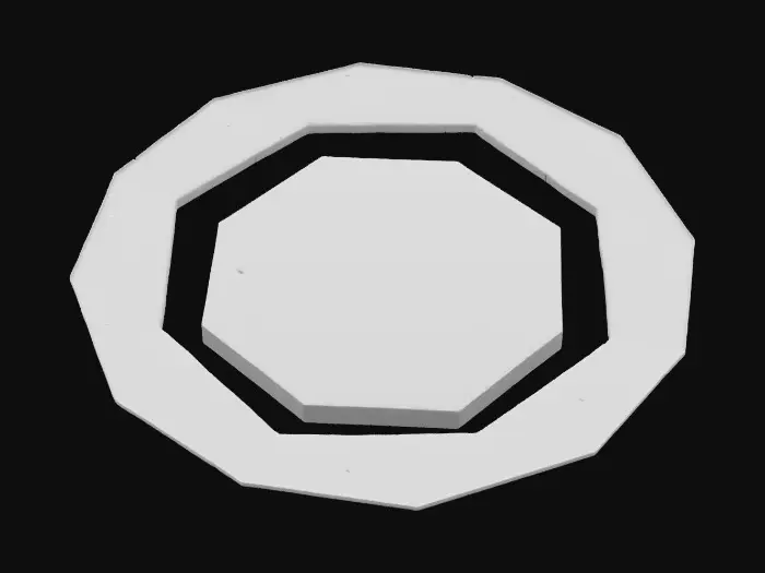 3D model for Hexagon base game tile piece. 8K texture. Calm lake water.